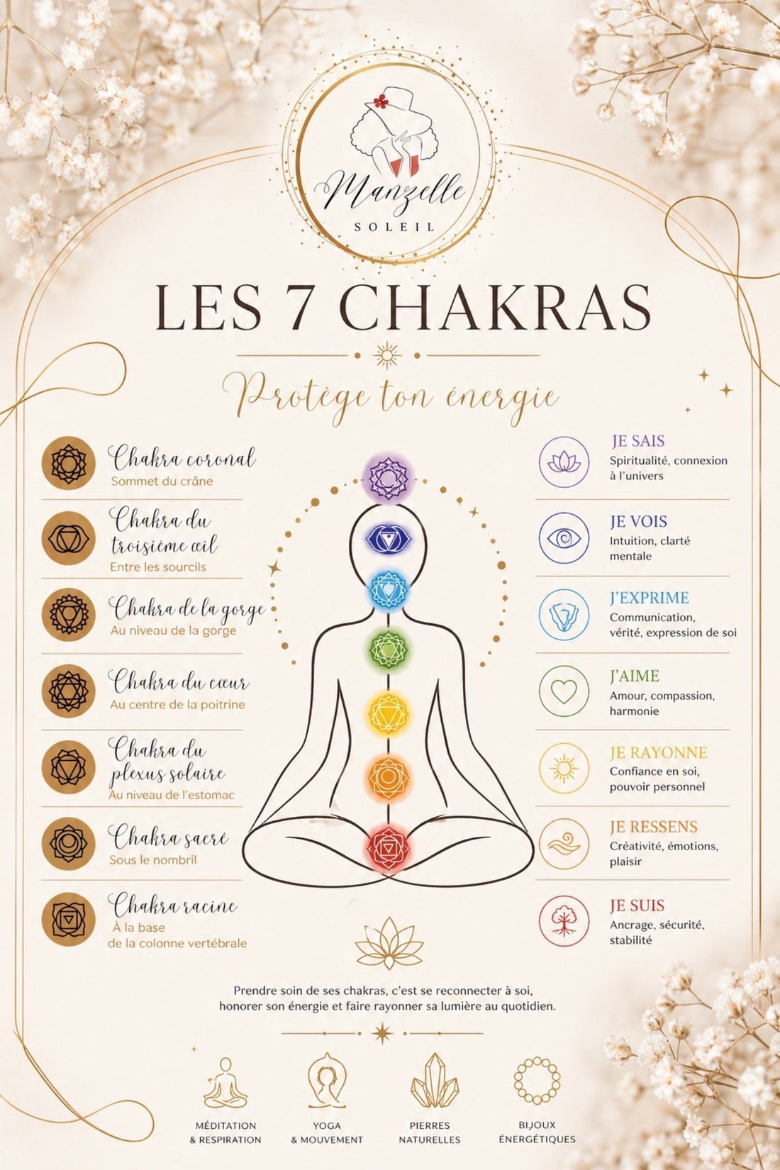 Les 7 chakras : comprendre et harmoniser ses énergies au quotidien ✨🧘🏽‍♀️☸️