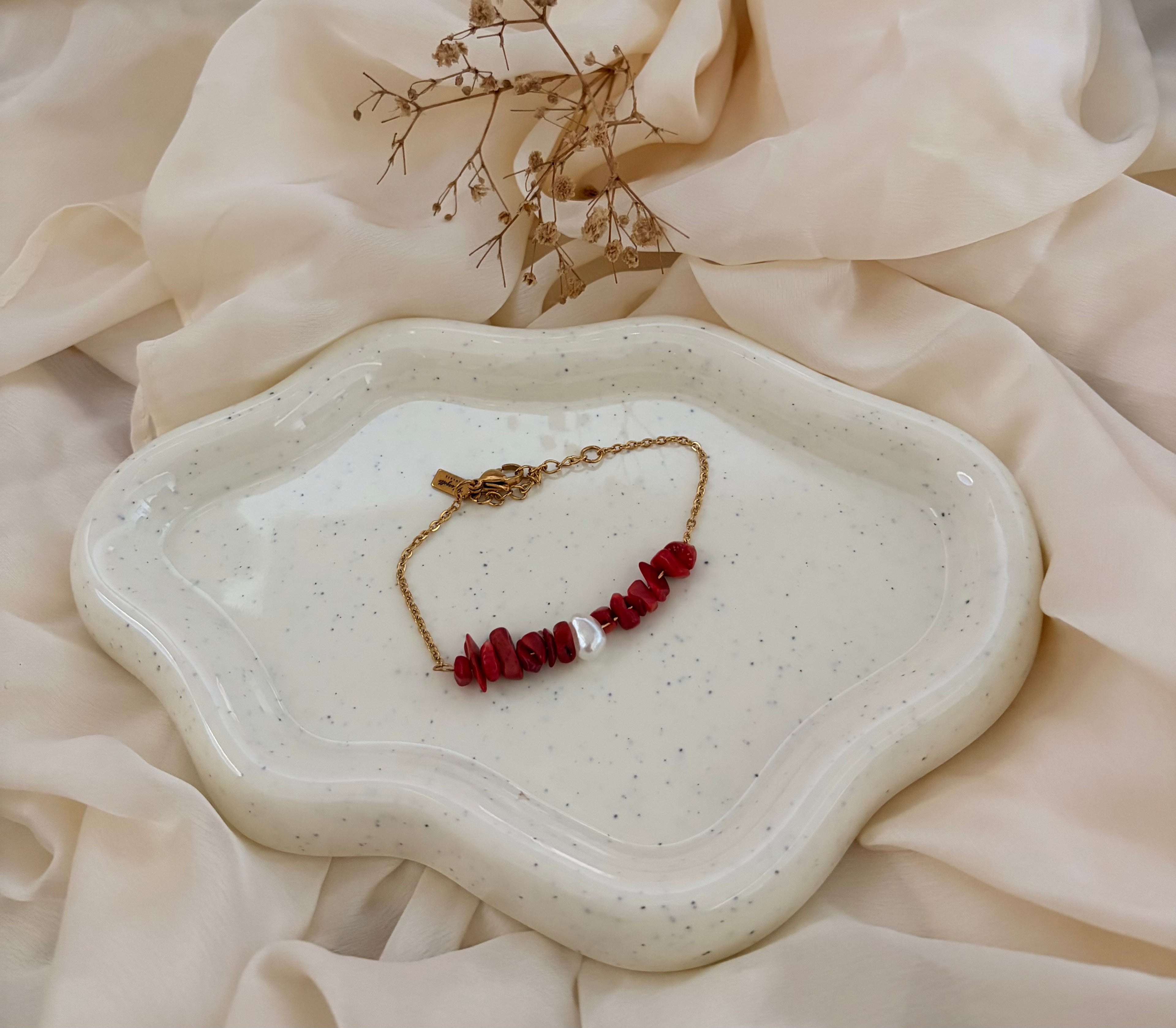 Bracelet Néïa - Corail rouge