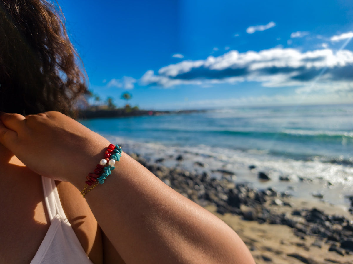 Bracelet Néïa - Corail rouge