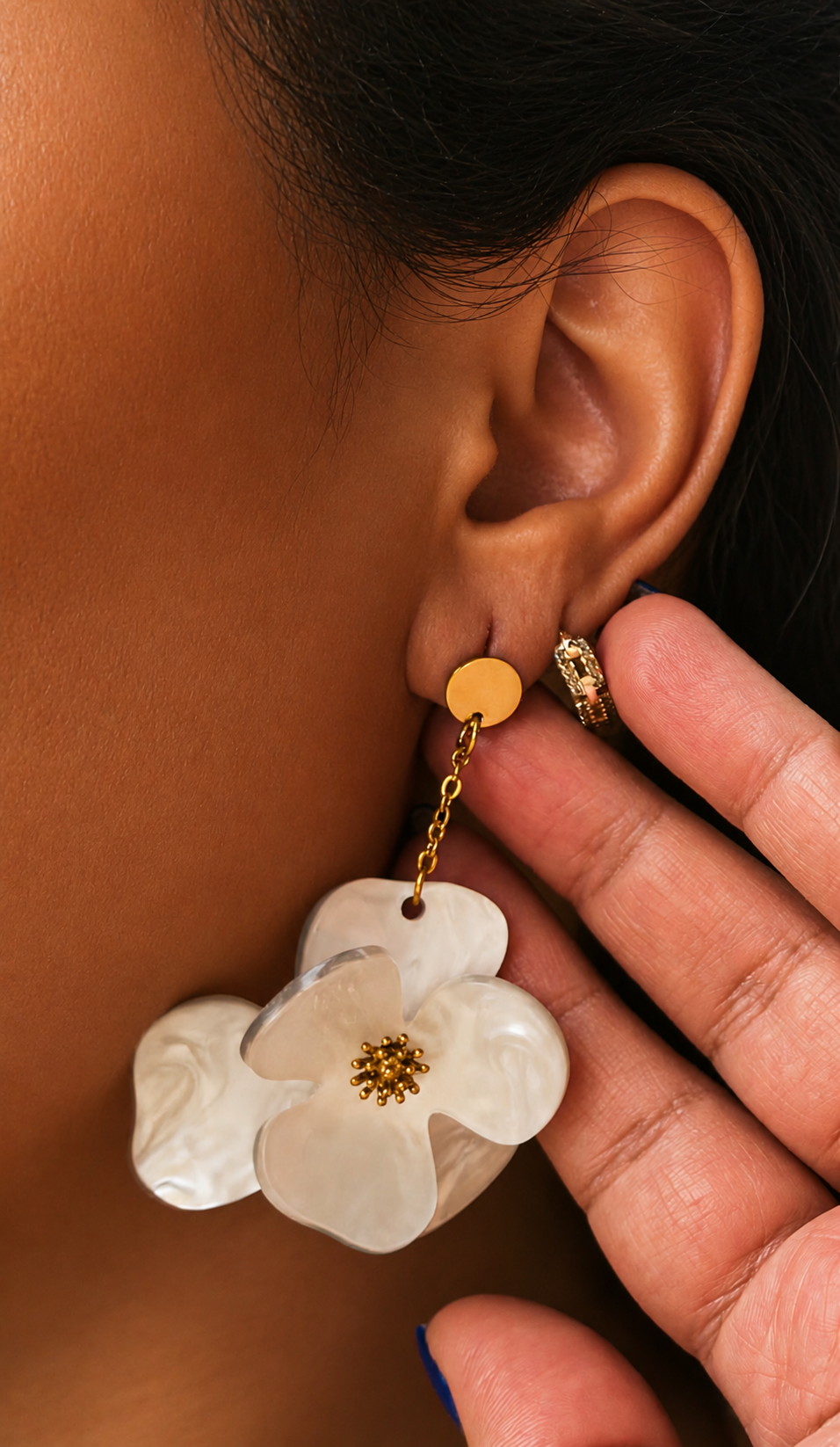 Boucles d’oreilles Poppy ivoires