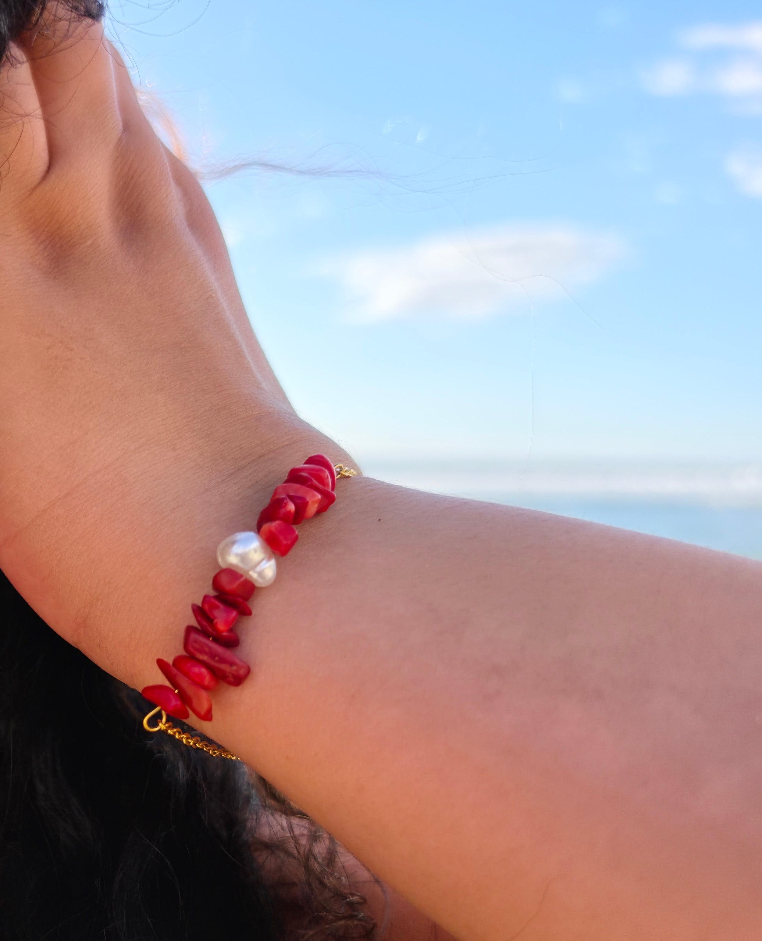 Bracelet Néïa - Corail rouge