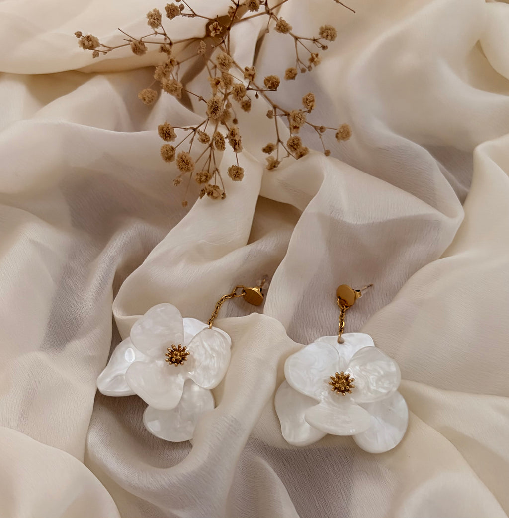 Boucles d’oreilles Poppy ivoires