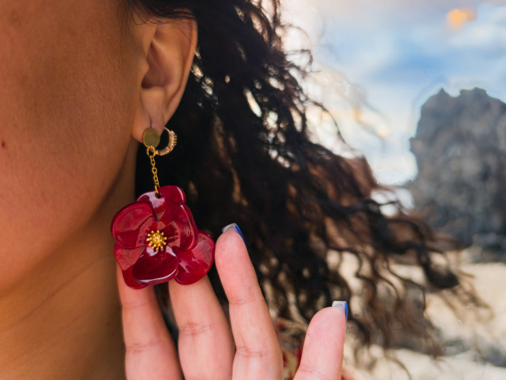 Boucles d’oreilles Poppy grenat
