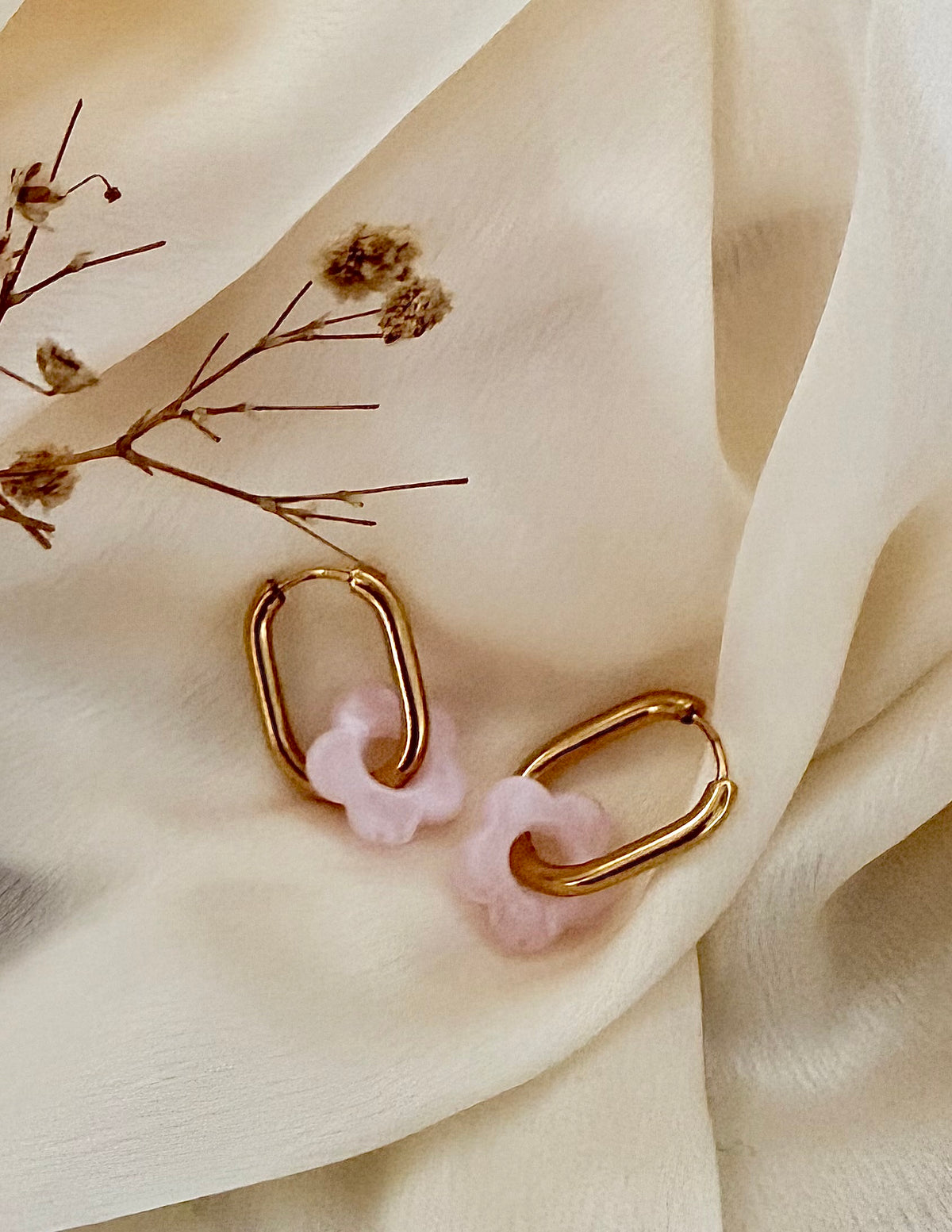 Boucles d’oreilles Pampa Rosa - Rose pâle