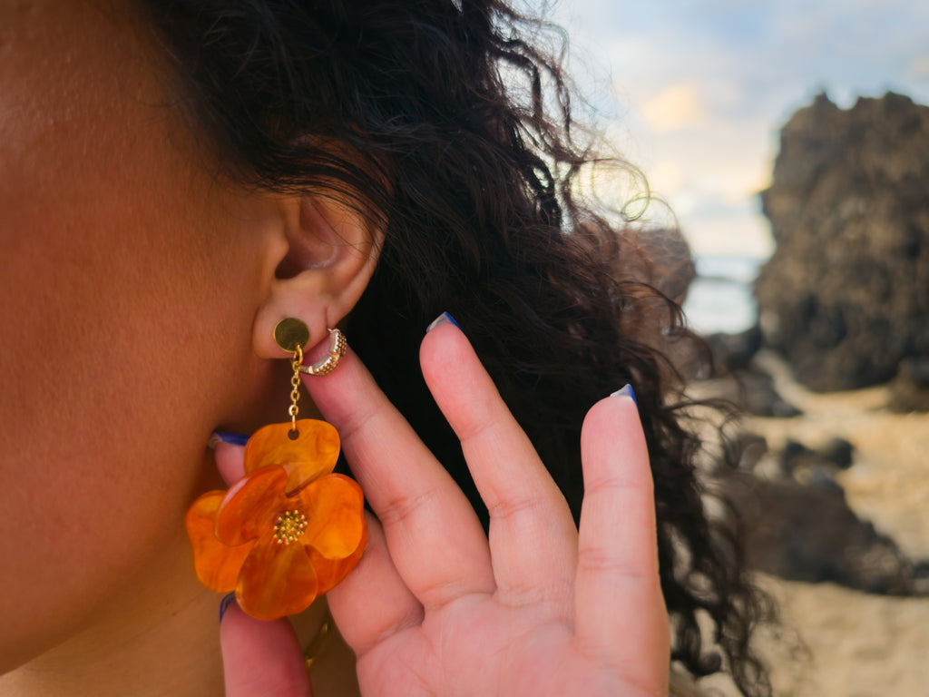 Boucles d’oreilles Poppy ambrées