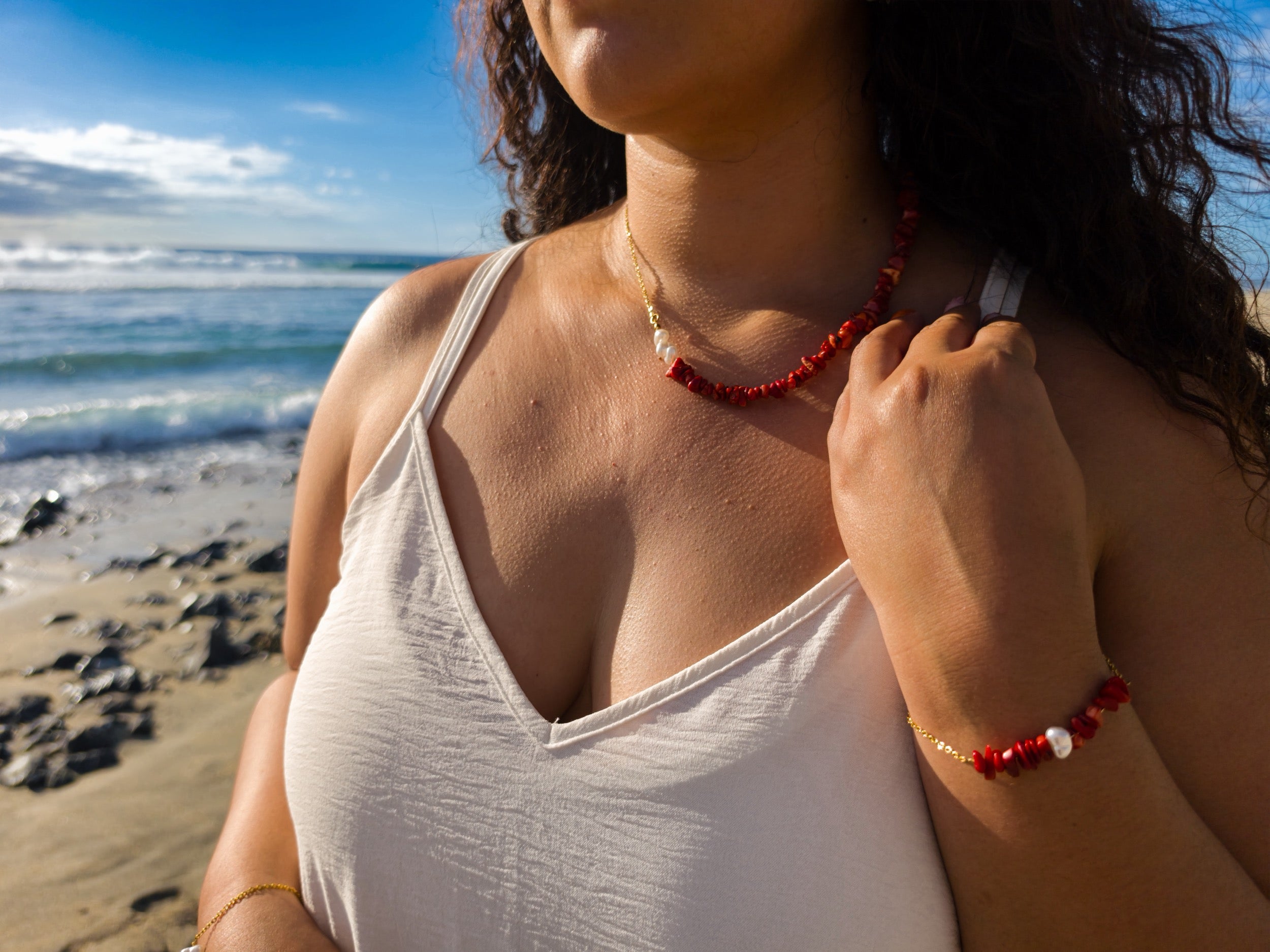 Bracelet Néïa - Corail rouge