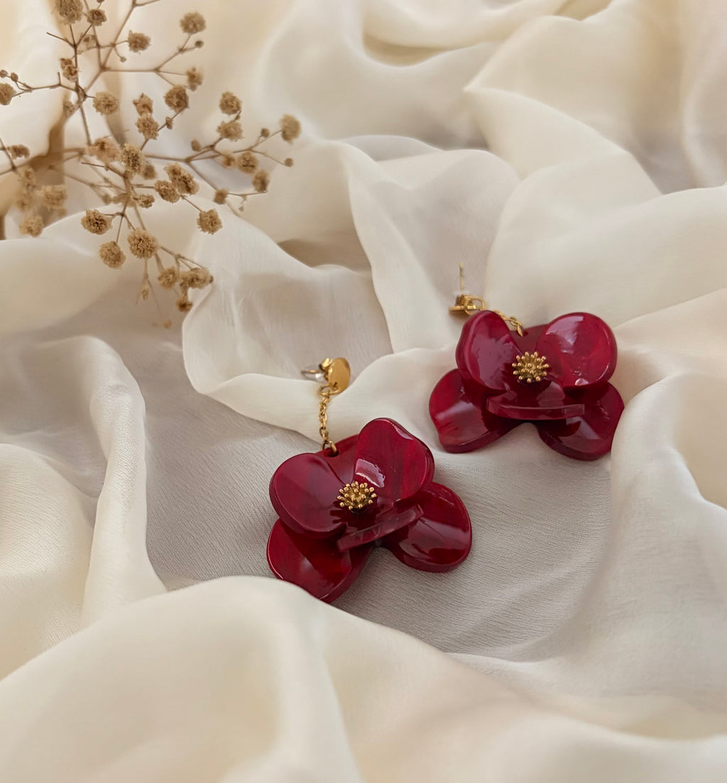 Boucles d’oreilles Poppy grenat