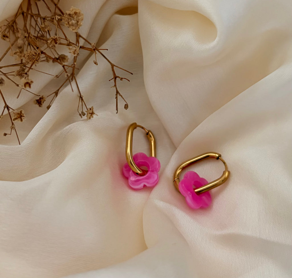 Boucles d’oreilles Pampa Rosa - Rose bonbon